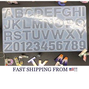 Silicone Resin Alphabet Letter and number mold key chain mold silicone letters